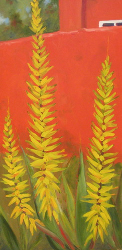 Painting-Floral-Red Adobe Wall