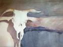 rose sinatra, watercolor, western art, georgia o'keeffe, still life, landscape - Still Life Painting