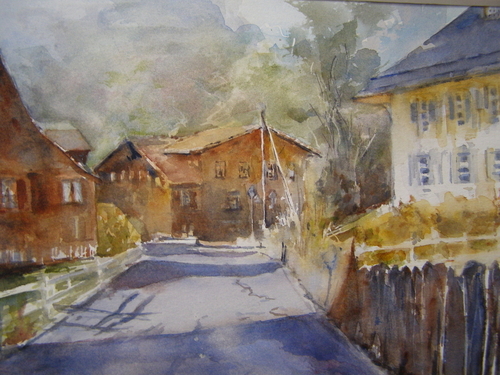 Painting-Cityscape-Swiss Houses #1