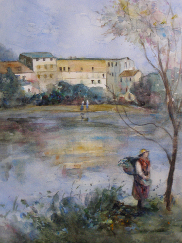 Painting-Landscape-Ville d'Avray - after Corot