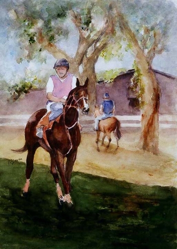 Painting-Animals-Santa Anita Backstrech
