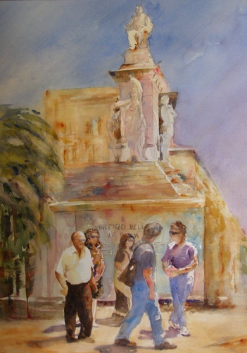 Painting-Figurative-Looking for Pastry and Coffee