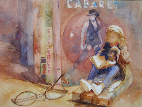 Painting-Still Life-Liza and Books