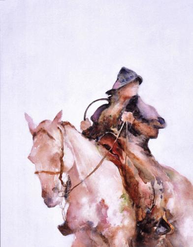 Painting-Animals-Morning Ride in Rain