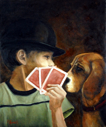 Painting-Playing the Hand