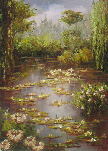 Painting-Impressionism-Impressionist pond