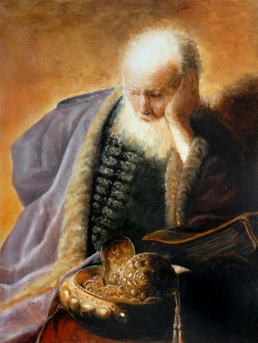 Painting-Portrait-Rembrandt's Prophet Jeremiah