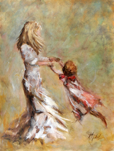 Painting-Figurative-Swing me, Mommy!