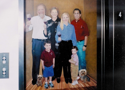 Painting-Portrait-Elevator portrait installed