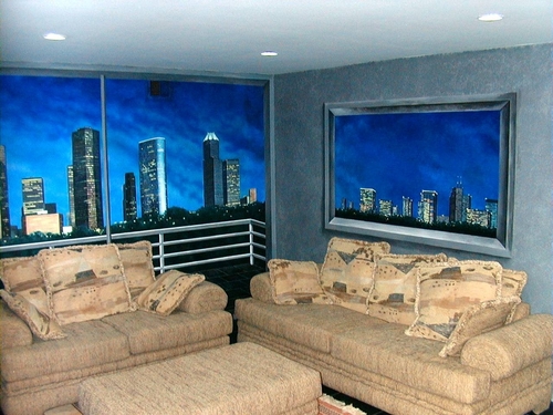 Painting-Cityscape-Houston skyline mural