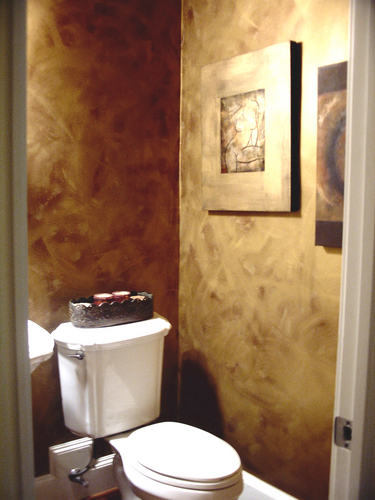 Decorative-Contemporary gold powder room