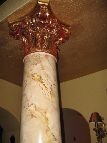 Decorative-Faux marble gilded column