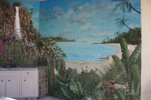 Decorative-Outdoor tropical mural