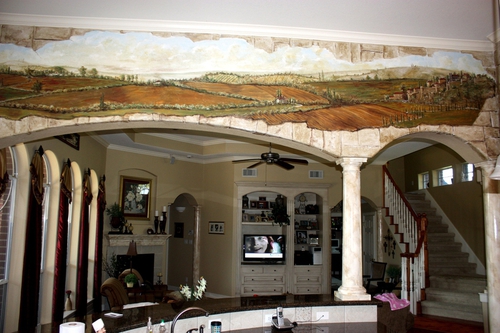 Decorative-Tuscan landscape mural