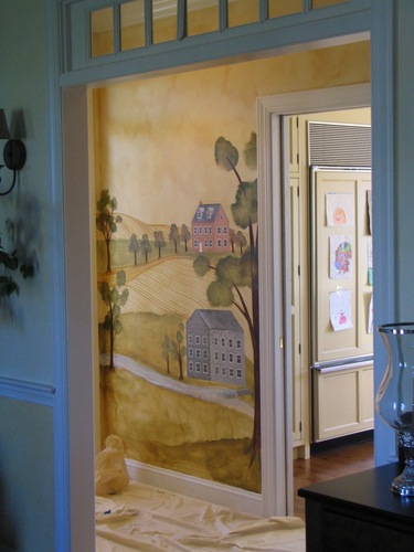 Painting-mural in private home- country primitive