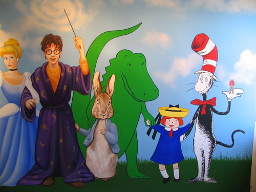 Painting-reading room mural
