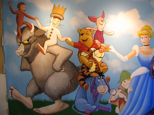 Painting-reading room mural