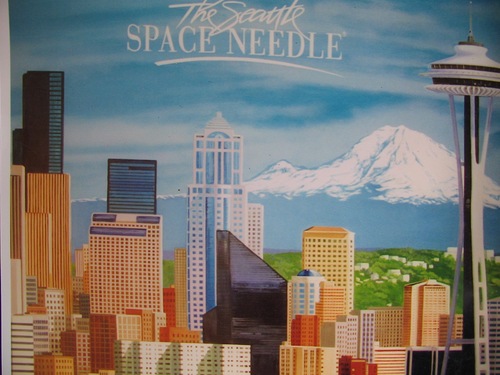 Painting-Seattle Space Needle mural