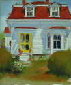 Painting-Red Mansard Roof at High Noon