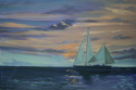 Painting--Acrylic-LandscapeSunset on Penobscot Bay