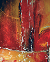 Abstract, Acrylic, Painting, desert, heat, summer, red tones, warm tones, warm, hot, heat, red, scorch, landscape -  Painting
