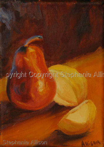 Painting-Still Life-Sunset Pears