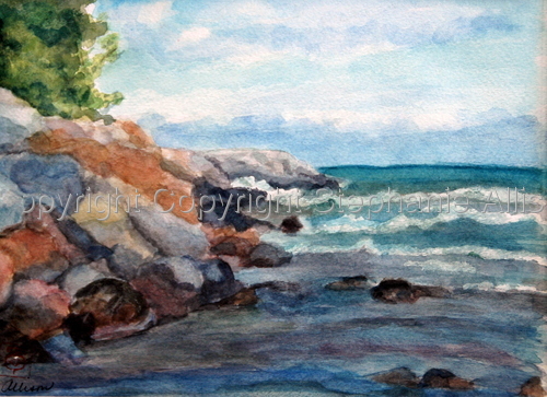 Painting-Seascape-On the Rocks