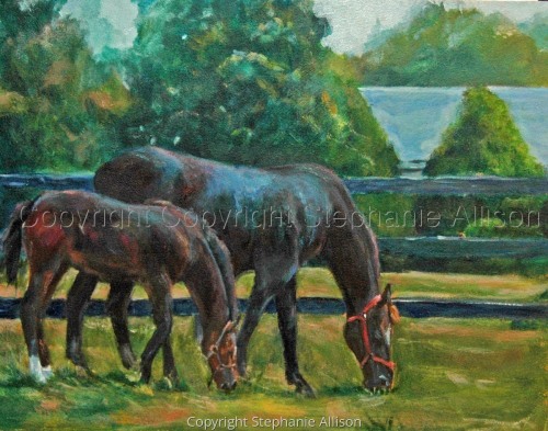 Painting-Figurative-Mare and Foal