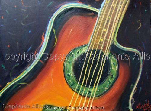 Painting-Still Life-Guitarra de Baile (Dancing Guitar)