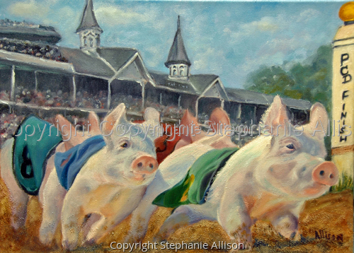 Painting-Animals-Pork Chop Derby