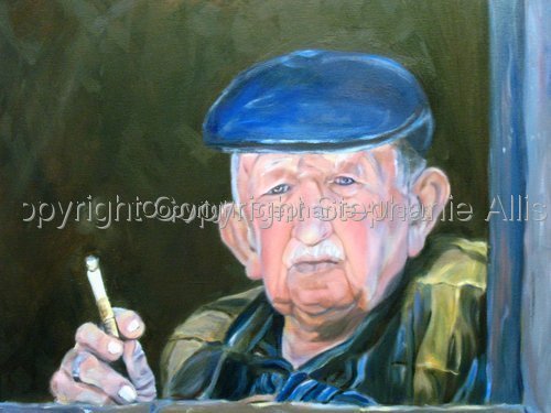Painting-Portrait-Old Man in Window