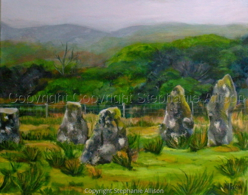 Painting-Landscape-Sacred Stone Circle, Isle of Mull, Scotland, 2009