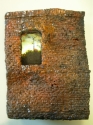 sunset landscape seen in window of brick wall -  Sculpture