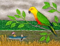 Painting--Acrylic-LandscapeSun Parakeet in Suriname