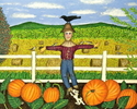 Painting--Acrylic-FigurativeScarecrow in the Pumpkin Patch