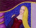 Painting--Acrylic-FigurativeFemme Fatale in Violet