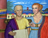 Painting--Acrylic-PortraitCaesar and Cleopatra