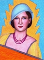 Painting--Acrylic-PortraitLady with a Clouche Hat
