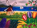 Painting--Acrylic-LandscapeWindmill on the Shore