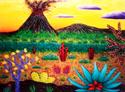 Painting--Acrylic-LandscapeDesert Volcano