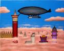 Painting--Acrylic-CityscapeDirigible Docking