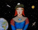 Painting--Acrylic-FantasyThe Sonsie Lassie in Outer Space
