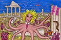 Painting--Acrylic-FantasyMimiko the Octopus -- Finds a Lost City