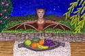 Painting--Acrylic-AnimalsZorenda the Flying Fox -- Eyes Some Fruit