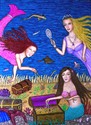 Painting--Acrylic-FantasyMermaids Find a Treasure