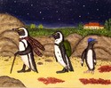 Painting--Acrylic-AnimalsAfrican Penguins Make a Trek