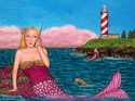 Painting--Acrylic-FantasyMermaid on Her Mobile