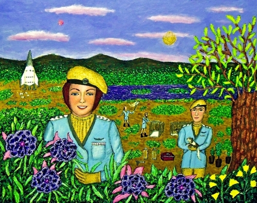 Painting-Fantasy-Astronauts Collect Some Specimens