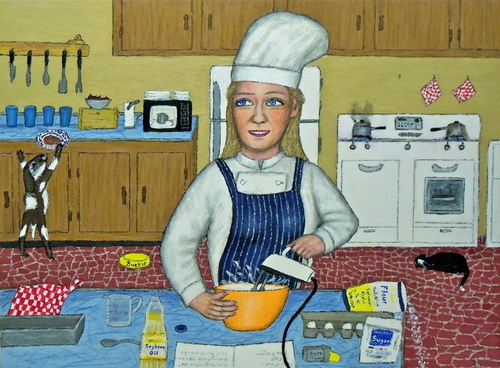 Painting-Figurative-Happy-Go-Lucky Chef