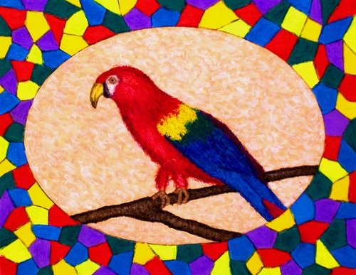 Painting-Wildlife-Scarlet Macaw